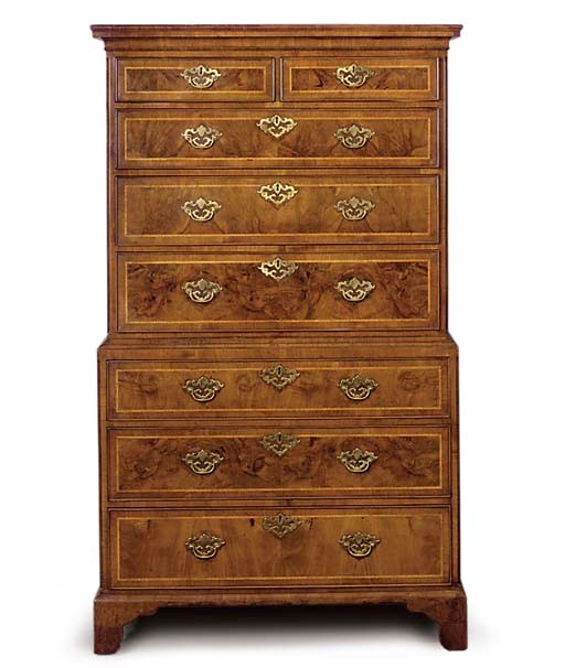 A GEORGE I WALNUT TALLBOY