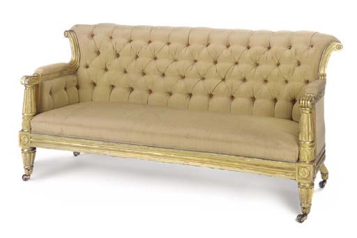 A GEORGE IV CARVED GILTWOOD SOFA