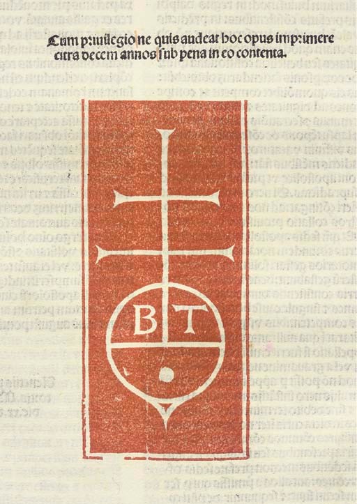 BONIFACIUS VIII (Benedetto Gaetano, 1235?-1303, Pope). Liber sextus Decretalium, with gloss of Johannes Andreae. Edited and with additions by Hieronymus Clarius. - CLEMENS V. Constitutiones. Venice: Baptista de Tortis, 1496.