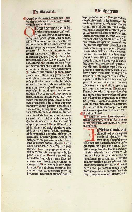 pseudo-HIERONYMUS. Vitae sanctorum patrum, sive Vitas patrum. -De laude et effectu virtutum. Nuremberg: Anton Koberger, 7 May 1478.
