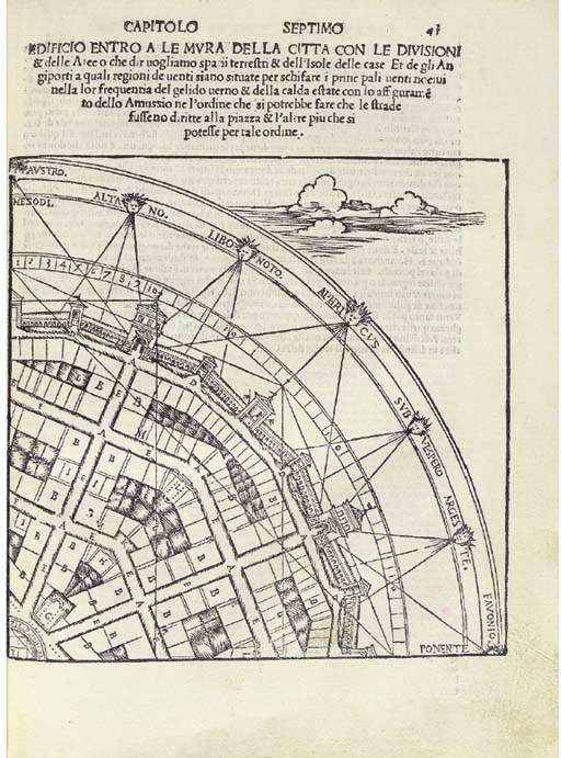 VITRUVIUS Pollio, Marcus (70-23 BC). Architettura. Translated by G.B. Caporali (1475-1555). Perugia: Conte Iano Bigazzini, 1 April 1536.