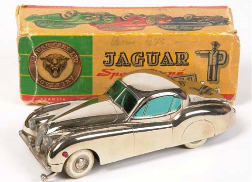 A Prameta Chrome 3 Clockwork Jaguar XK120