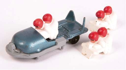 A Corgi Juniors Metallic Blue pre-production James Bond Bobsleigh