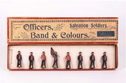 A very rare Britains set no. 10 Salvation Soldiers