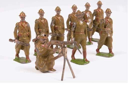 Britains French Office Belgian Infantry at the Trail