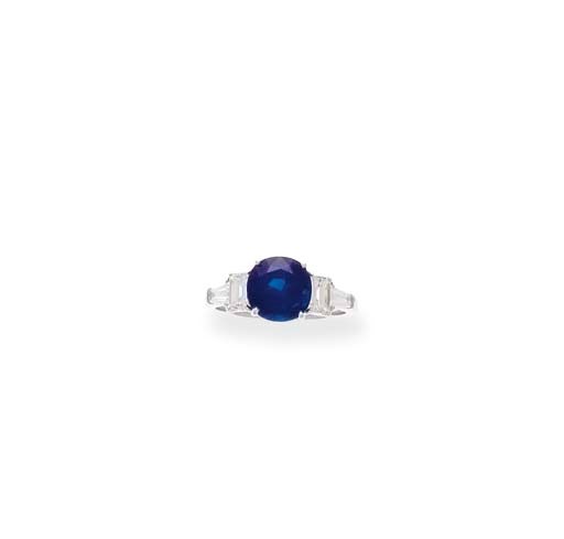 BAGUE SAPHIR ET DIAMANTS