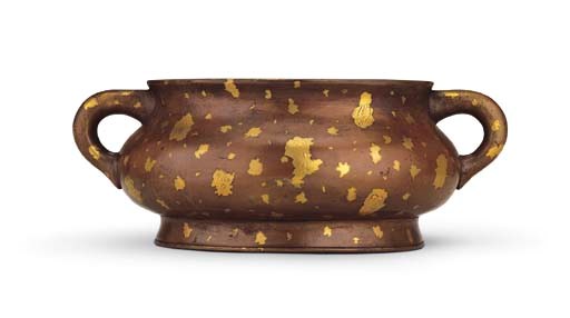 A LARGE GILT-SPLASHED BRONZE CENSER