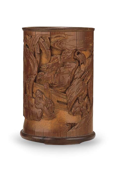 A BAMBOO BRUSHPOT