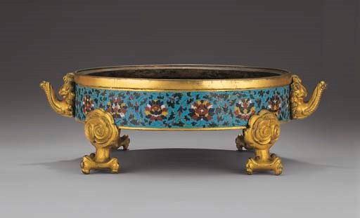 A VERY RARE EARLY MING CLOISONNE ENAMEL CENSER