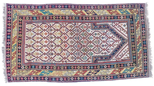 A PART COTTON DAGHESTAN PRAYER RUG