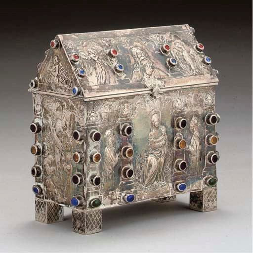 A GERMAN SILVER "HISTORISMUS" CASKET,