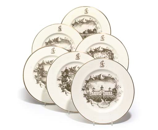 A SET OF SIX WILTON PORCELAIN TOPOGRAPHICAL PLATES DEPICTING A SERIES OF BORDEAUX CHATEAUX
