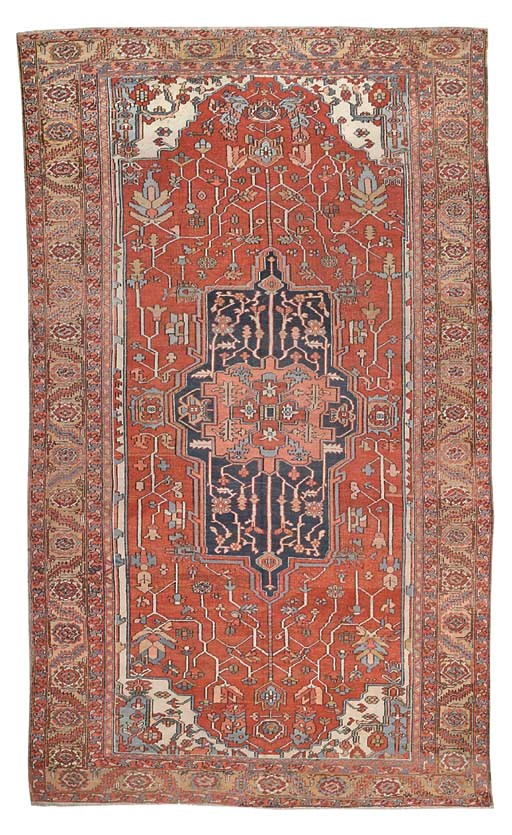 AN ANTIQUE HERIZ CARPET
