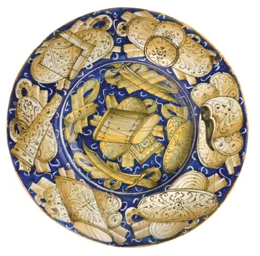 'TONDINO' DATE EN MAJOLIQUE ITALIENNE (CASTELDURANTE) DU XVIEME SIECLE