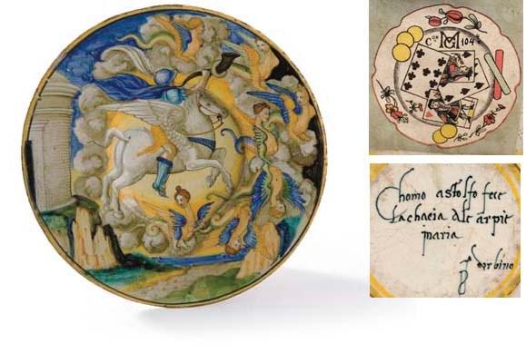 'TONDINO' EN MAJOLIQUE ITALIENNE (URBINO) DU XVIEME SIECLE