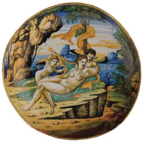'COPPA' EN MAJOLIQUE ITALIENNE (LES MARCHES-DUCHE D'URBINO) DU XVIEME SIECLE