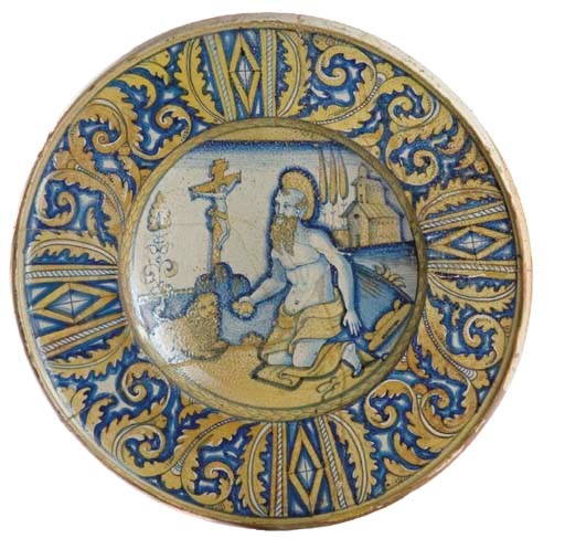 PLAT EN MAJOLIQUE ITALIENNE (DERUTA) DU XVIEME SIECLE