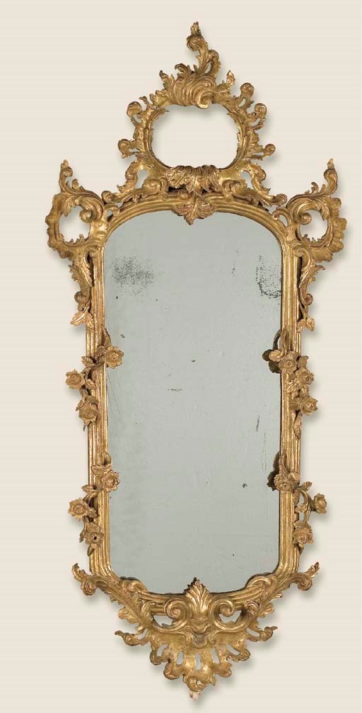 MIROIR ITALIEN ROCOCO, MILIEU DU XVIIIEME SIECLE