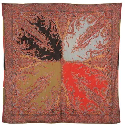 TWO SQUARE SHAWLS, EUROPEAN