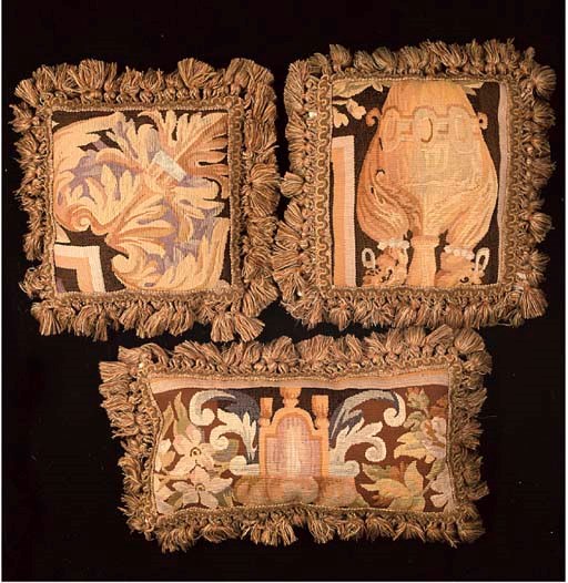 SIX AUBUSSON STYLE CUSHIONS