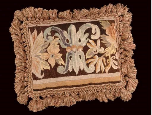 SEVEN AUBUSSON STYLE CUSHIONS