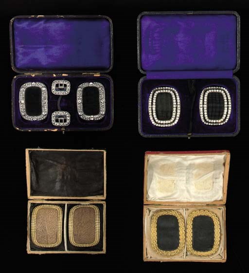 FIVE BOXED SETS OF COURT BUCKLES