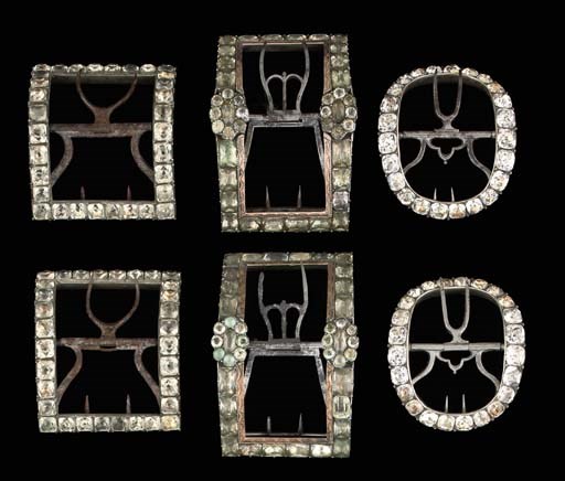 THREE PAIRS OF 18TH CENTURY GEORGIAN SHOE BUCKLES