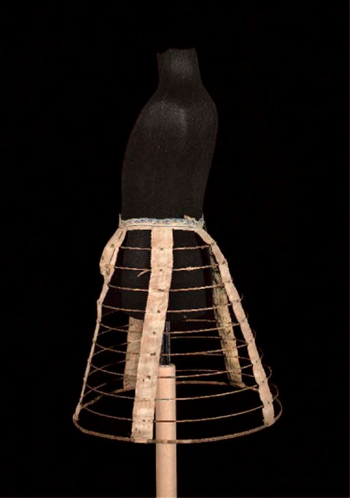 A LITTLE GIRL'S 'BEEHIVE' CAGE CRINOLINE AND STAYS