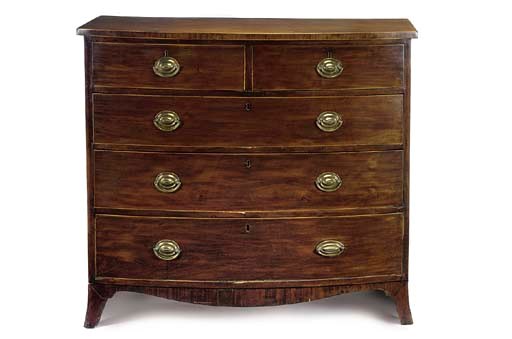 A REGENCY MAHOGANY BOWFRONT CHEST