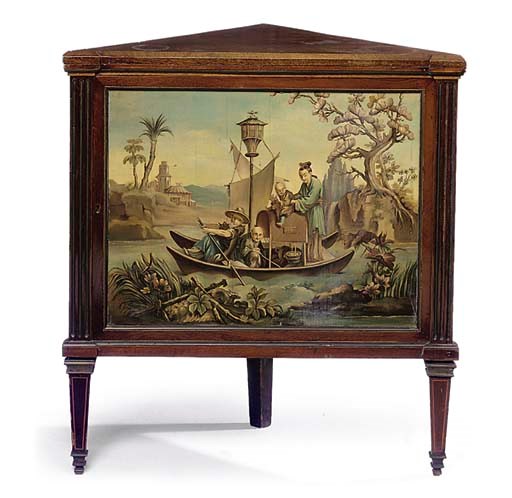 A MAHOGANY CORNER CABINET