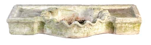 A CARVED WHITE MARBLE WATER STOOP