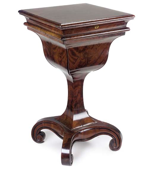 A NORTH EUROPEAN FLAME MAHOGANY WORK TABLE