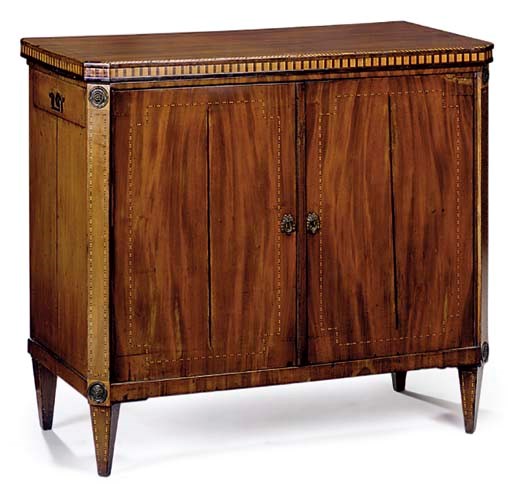A DUTCH MAHOGANY AND INLAID BUFFET
