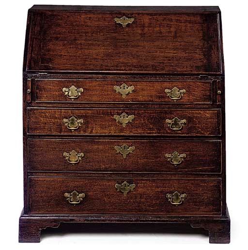 A GEORGE III OAK BUREAU