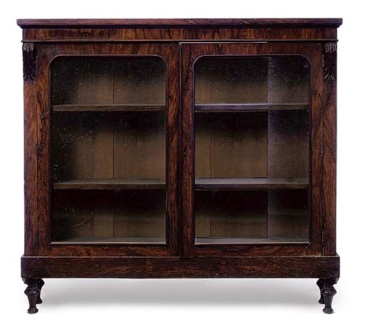 A VICTORIAN WALNUT DISPLAY CABINET