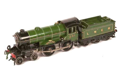 A Hornby Series clockwork LNER No. 2 Special Bramham Moor Locomotive and Tender No. 201