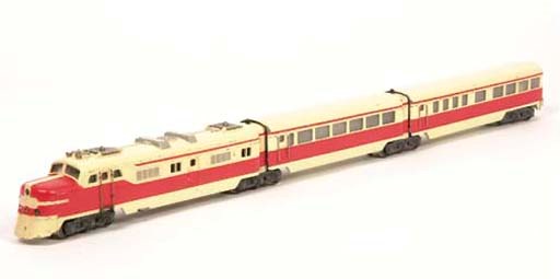 A Marklin cream and red ST800R.6 three-unit Railcar (Triebwagen)