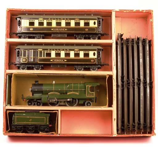 Hornby Series No. 3C Golden Arrow Pullman Train Set missing Clockwork Locomotive