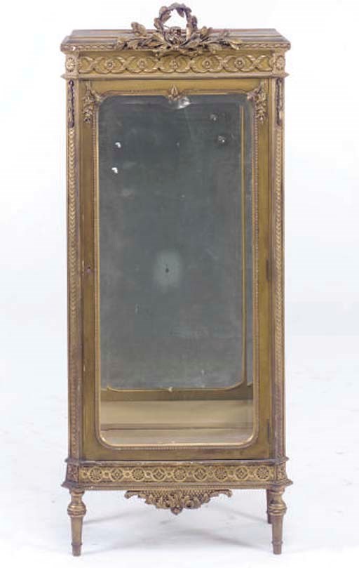 A LOUIS XVI STYLE GILTWOOD VITRINE,