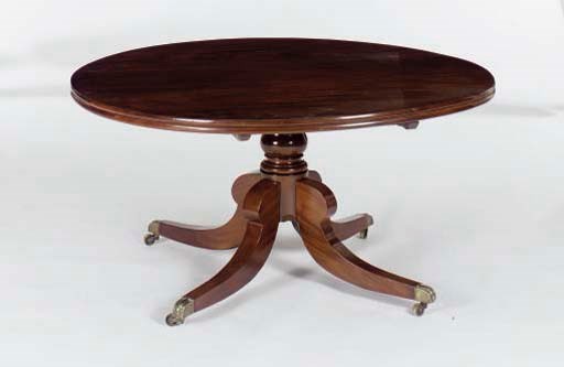A LOUIS PHILIPPE MAHOGANY CIRCULAR TILT-TOP BREAKFAST TABLE,