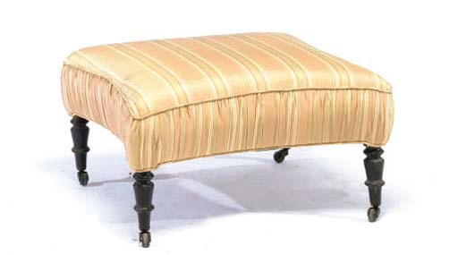 A LOUIS PHILLIPE UPHOLSTERED OTTOMAN,