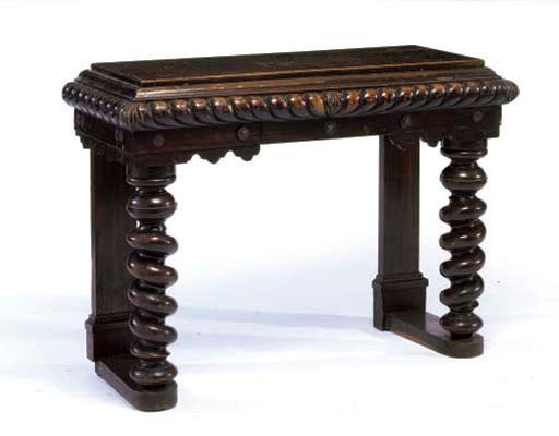 A SPANISH BAROQUE STYLE OAK CONSOLE TABLE,