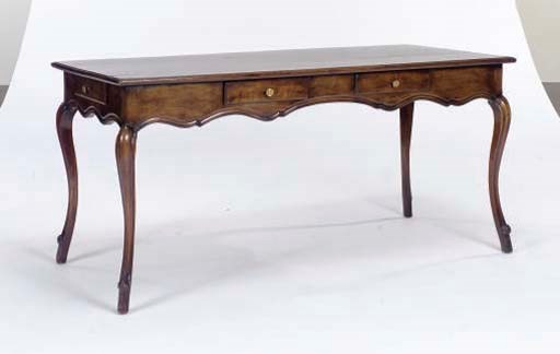 A  PROVINCIAL LOUIS XV STYLE STAINED BEECHWOOD BUREAU PLAT,