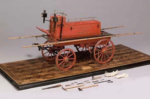 A finely detailed exhibition standard model of the horse drawn eight man manual fire appliance "Metropolitan Police Fire Brigade",
