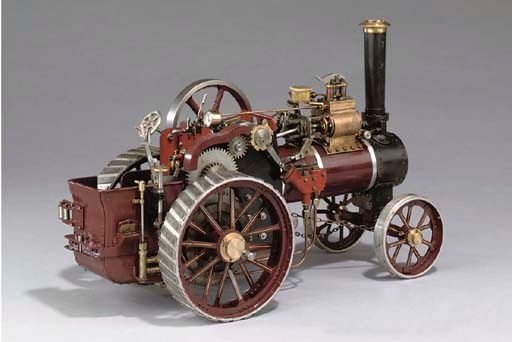 A 1in. scale model single cylinder two-speed, four-shaft general purpose traction engine,