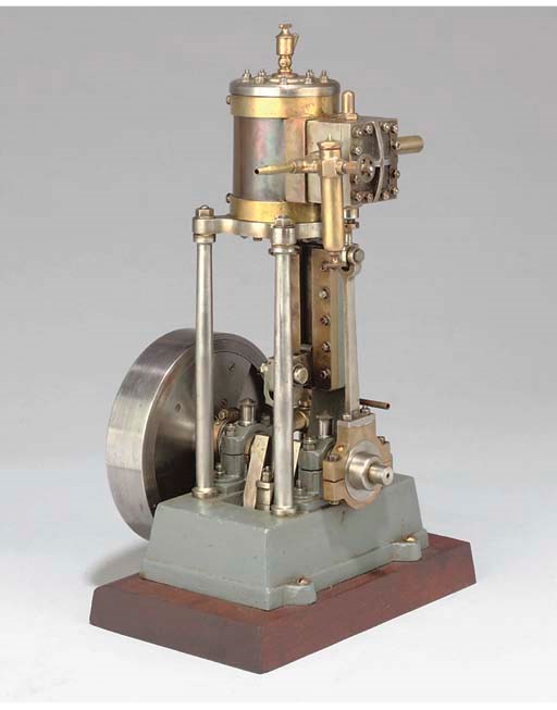 A well engineered model single cylinder vertical stationary engine,