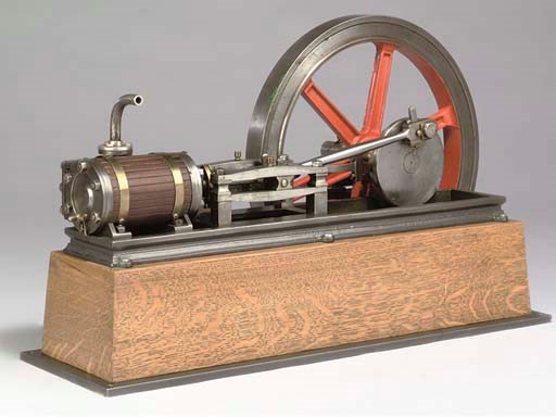 A well engineered model single cylinder horizontal mill engine,