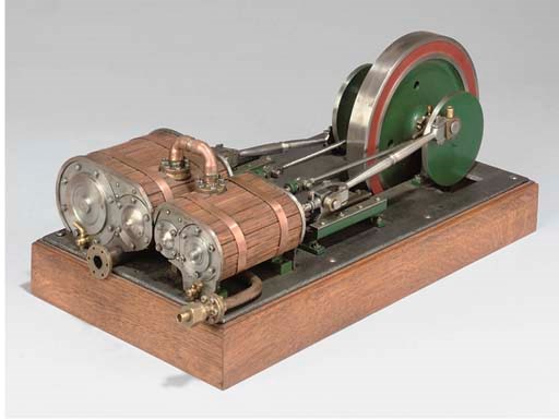 An unsual model twin cylinder compound horizontal mill engine