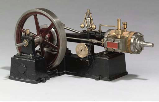 A model single cylinder bayonet frame horizontal mill engine,