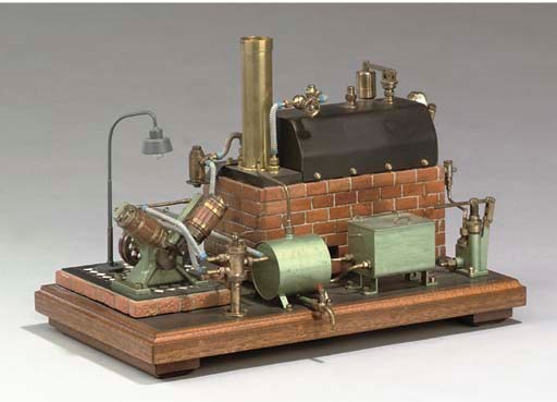 An unusual spirit fired stationary steam set,